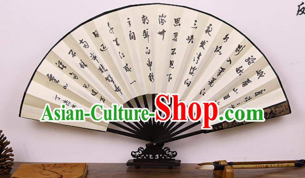 Handmade Chinese Printing Waterfall Bamboo Silk Fan Traditional Classical Dance Accordion Fans Folding Fan