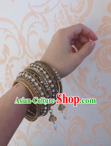 Indian Traditional Wedding Crystal Bracelet Asian India Bride Jewelry Accessories for Women