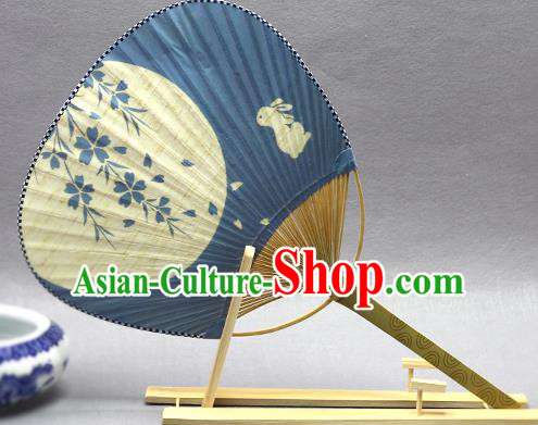 Handmade Chinese Printing Primrose Rabbit Paper Fans Traditional Classical Dance Palace Fan for Women