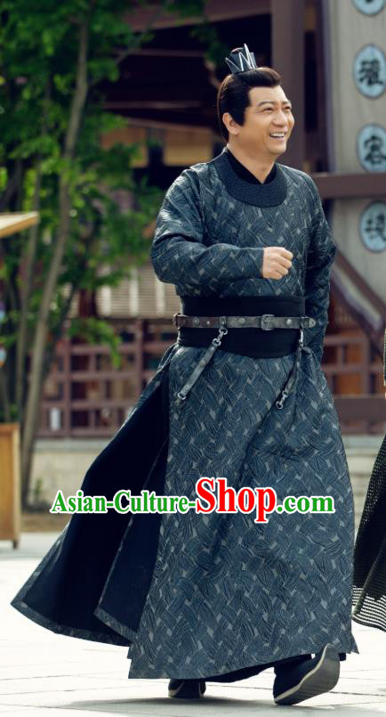 Chinese Ancient Notary of Control Department Wang Qinian Drama Qing Yu Nian Joy of Life Replica Costume and Headpiece Complete Set