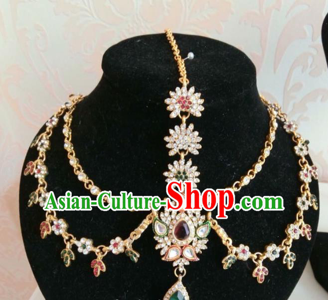 Traditional Indian Court Wedding Eyebrows Pendant Asian India Headwear Jewelry Accessories for Women