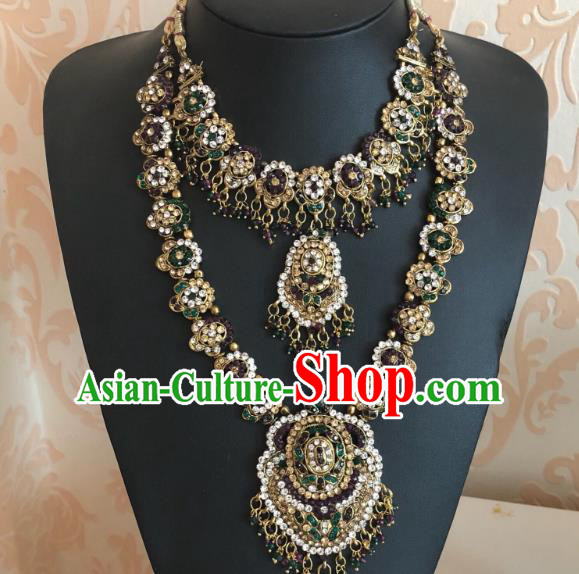 Indian Court Traditional Wedding Necklace Asian India Bride Jewelry Accessories for Women