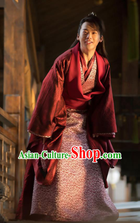 Chinese Ancient Young Childe Fan Sizhe Drama Qing Yu Nian Joy of Life Replica Costume and Headpiece Complete Set