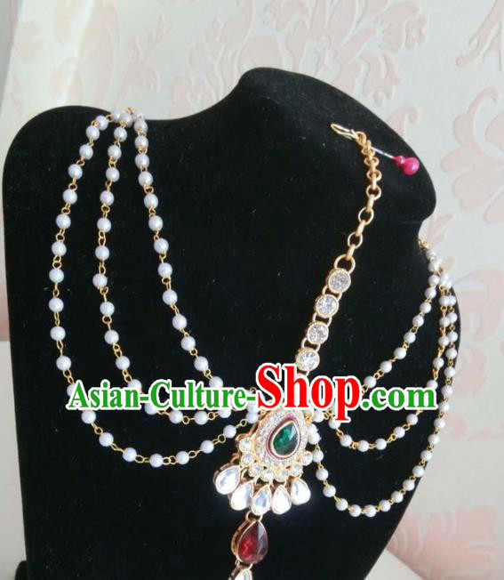 Traditional Indian Court Wedding Beads Hair Clasp Asian India Eyebrows Pendant Jewelry Accessories for Women