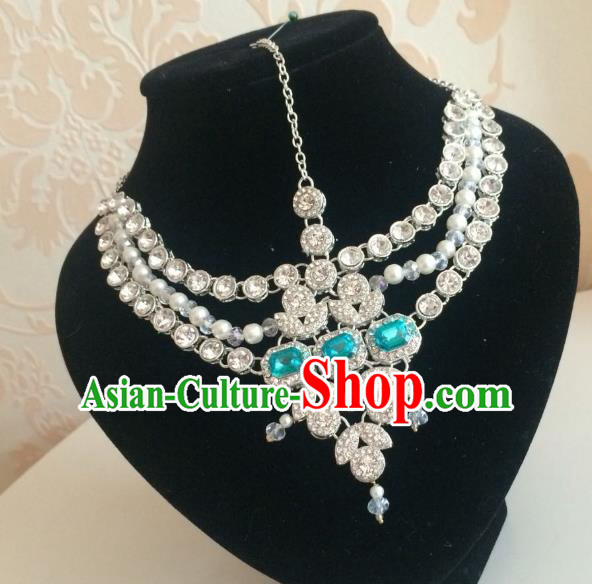 Traditional Indian Court Wedding Hair Accessories Asian India Beads Eyebrows Pendant Jewelry Accessories for Women