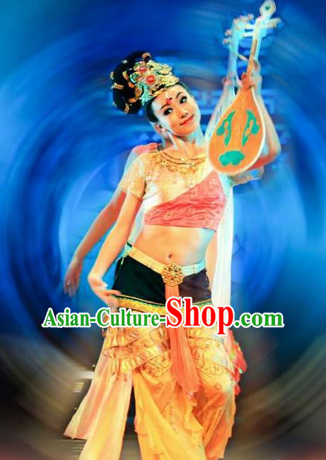 Chinese Si Lu Hua Yu Traditional Dance Dress Classical Dance Flying Apsaras Stage Performance Costume for Women
