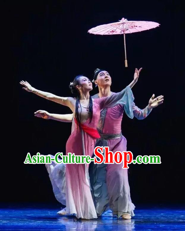 Chinese Traditional Dance San Yuan Lilac Dress Classical Dance Stage Performance Costume for Women