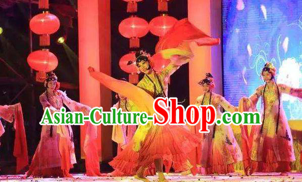 Chinese Flowers Contend in Beauty Classical Dance Dress Traditional Beijing Opera Dance Stage Performance Costume for Women