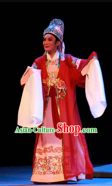 Chinese Yue Opera Niche Garment Costumes and Headwear Shaoxing Opera Xiaosheng Young Male Apparels Scholar Robe