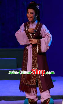 Chinese Shaoxing Opera Elderly Woman Garment Costumes and Headpieces Li Hua Qing Yue Opera Dame Apparels Dress