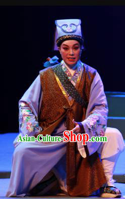 Chinese Yue Opera Young Man Qian Youliang Costumes and Headwear Shaoxing Opera Xiaosheng Merchant Garment Apparels