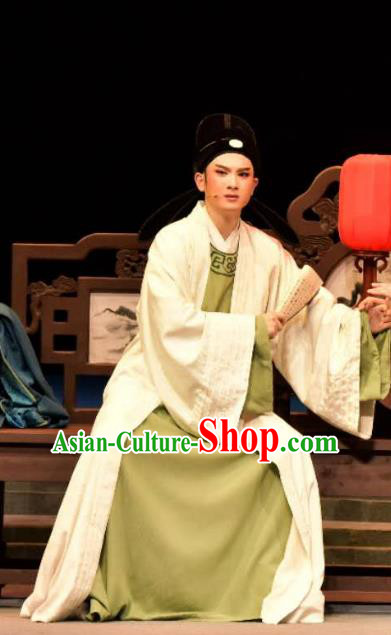 A Song of The Travelling Son Chinese Yue Opera Young Male Costumes and Headwear Shaoxing Opera Xiao Sheng Garment Scholar Apparels