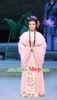 Chinese Shaoxing Opera Huadan Pink Dress Costumes and Headpieces The Magnificent Mayor Yue Opera Young Female Diva Apparels Garment