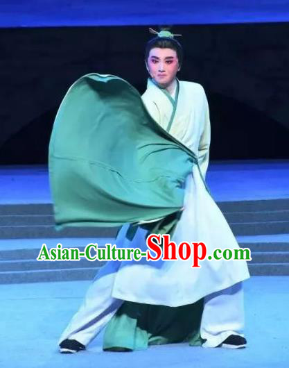 A Song of The Travelling Son Chinese Yue Opera Xiaosheng Apparels and Headwear Shaoxing Opera Young Male Garment Scholar Costumes