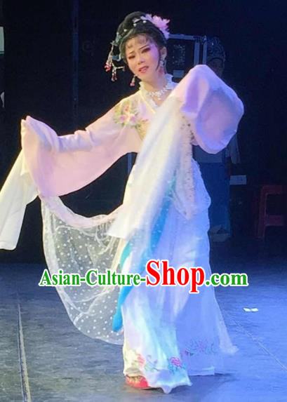 Chinese Shaoxing Opera Hua Tan Costumes and Headpieces Yue Opera Actress Hanfu Dress Noble Lady Rui Lan Garment Apparels