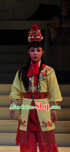 Chinese Yue Opera Young Male Garment Palm Civet for Prince Costumes and Headwear Shaoxing Opera Wa Wa Sheng Crown Prince Apparels