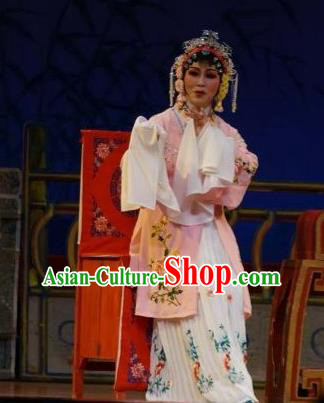 Chinese Shaoxing Opera Hua Tan Shen Gumei Dress Garment and Headpieces Lai Marriage Yue Opera Actress Apparels Costumes