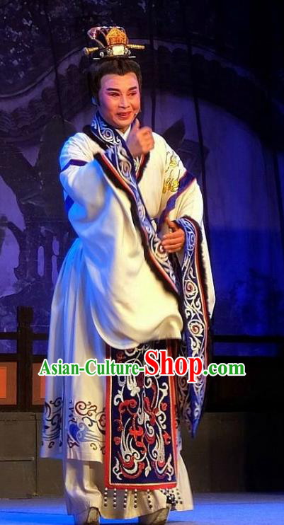 Chinese Yue Opera Han Wen Empress Young Male Garment and Headwear Shaoxing Opera Xiaosheng Emperor Wen Apparels Costumes
