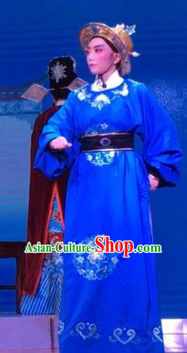 Chinese Yue Opera Wusheng Garment and Headwear The Crimson Palm Shaoxing Opera Martial Male Apparels Costumes