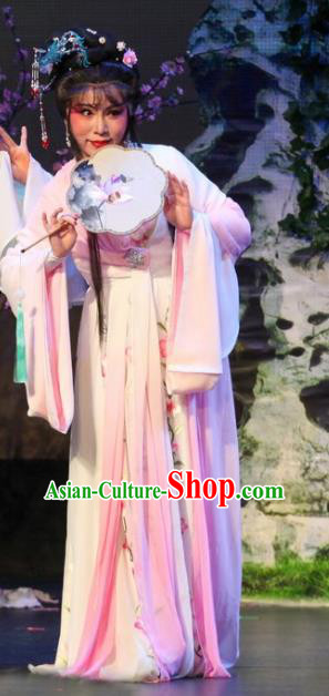 Chinese Shaoxing Opera Actress Huo Xiaoyu Dress Garment and Hair Accessories The Purple Hairpin Yue Opera Hua Tan Costumes Apparels