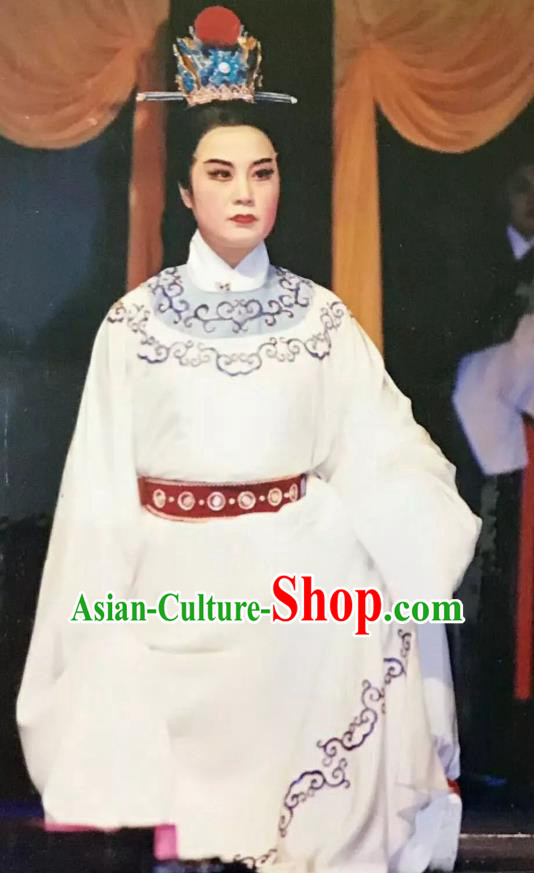 Chinese Yue Opera Xiaosheng Lu Yong Apparels Mo Chou Nv Costumes and Headwear Shaoxing Opera Young Male Scholar Garment