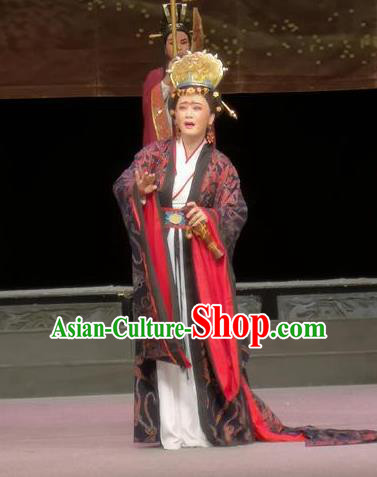 Chinese Shaoxing Opera Queen Apparels Costumes and Headdress Yue Opera Rani Princess Cai Wenji Dress Garment