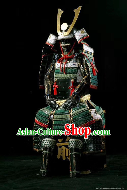 Japanese Custom Traditional Soldier Armor Suits Cosplay Costumes Japan Warrior Samurai Apparels and Headwear