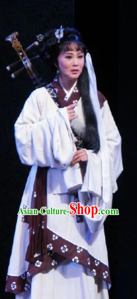 Chinese Kun Opera Distress Maiden White Dresses The Story of Pipa Peking Opera Actress Garment Apparels Costumes and Headpieces
