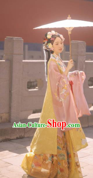 Chinese Ancient Young Lady Garment Clothing Ming Dynasty Noble Female Historical Costumes for Women