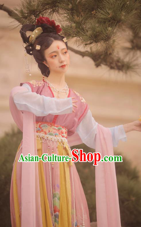 Chinese Ancient Flying Apsaras Garment Historical Costumes Traditional Tang Dynasty Princess Hanfu Dress for Women