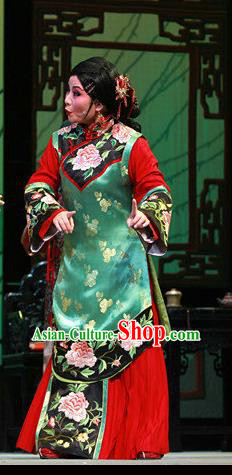 Chinese Shaoxing Opera Female Matchmaker Wisp of Hemp Dress Costumes and Headpieces Yue Opera Elderly Woman Garment Apparels