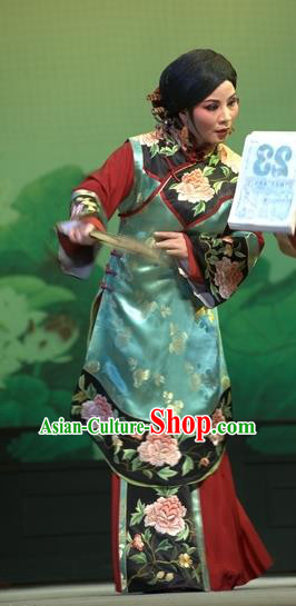 Chinese Shaoxing Opera Female Matchmaker Wisp of Hemp Dress Costumes and Headpieces Yue Opera Elderly Woman Garment Apparels