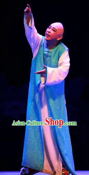 Chinese Yue Opera Young Male Garment Costumes and Headwear Wisp of Hemp Shaoxing Opera Stupid Scholar Xiaosheng Apparels
