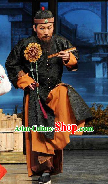Chinese Yue Opera Elderly Male Garment Costumes and Headwear Jiujin Girl Shaoxing Opera Rich Man Shi Er Apparels