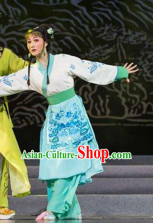 Chinese Shaoxing Opera Country Lady Actress Dress Apparels and Headpieces Yue Opera Xiaodan Zhang Guilan Costumes Garment