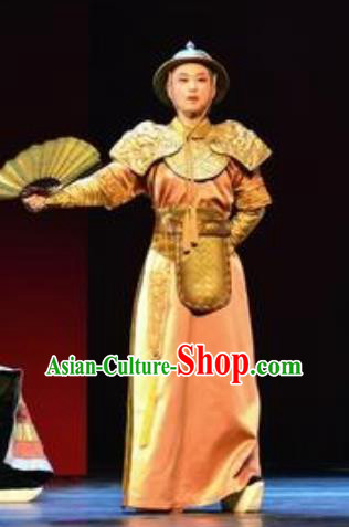 Chinese Yue Opera Xiaosheng Costumes and Headwear Bu Bu Jing Xin Shaoxing Opera Apparels Qing Dynasty Young Male Prince Garment