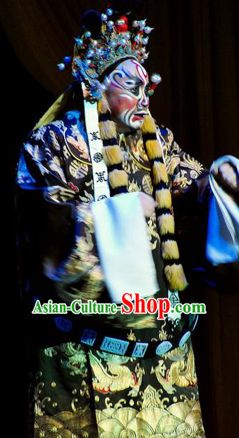 Chinese Classical Kun Opera Elderly Male Apparels Princess Baihua Peking Opera Painted Face Role Official Costumes and Headwear