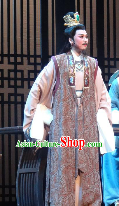 Chinese Shaoxing Opera Scholar Garment Yue Opera Shuang Fei Yi Male Apparels Costumes and Hair Accessories