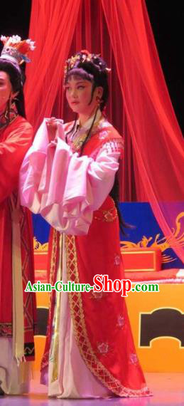 The Peacocks Fly To The Southeast Chinese Shaoxing Opera Hua Tan Dress Apparels Yue Opera Garment Liu Lanzhi Costumes and Headdress