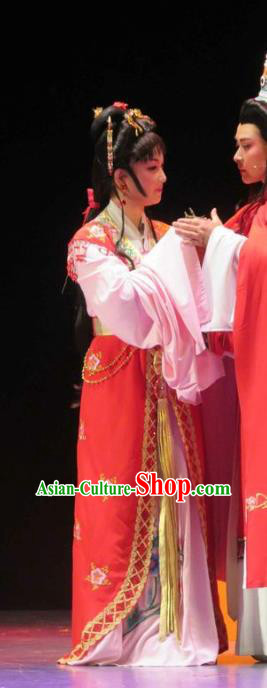 The Peacocks Fly To The Southeast Chinese Shaoxing Opera Hua Tan Dress Apparels Yue Opera Garment Liu Lanzhi Costumes and Headdress