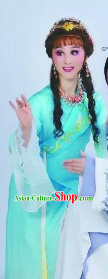Chinese Shaoxing Opera Young Girl Sai Liya Dress Costumes and Headpieces The Love of Maritime Silk Road Yue Opera Actress Garment Apparels
