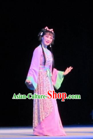 Chinese Shaoxing Opera Country Girl Li Da Dress Garment and Headpiece Bady from the Sea Yue Opera Xiaodan Apparels Costumes