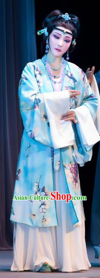 Chinese Shaoxing Opera Young Female Li Da Dress Garment and Headdress Bady from the Sea Yue Opera Hua Tan Mistress Apparels Costumes