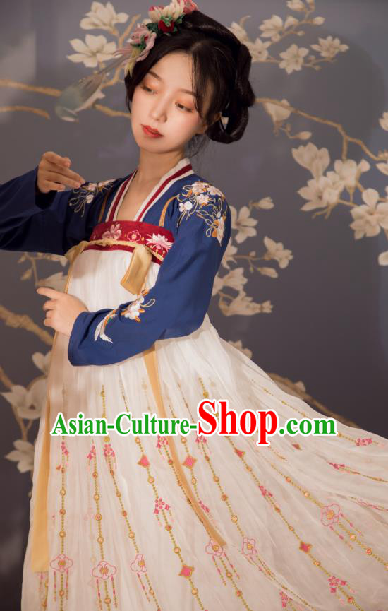 Chinese Ancient Embroidered Hanfu Dress Court Lady Historical Costumes Traditional Tang Dynasty Garment