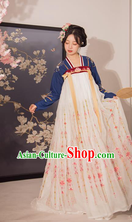 Chinese Ancient Embroidered Hanfu Dress Court Lady Historical Costumes Traditional Tang Dynasty Garment