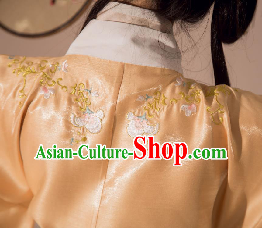 Traditional Chinese Jin Dynasty Noble Lady Embroidered Dress Ancient Goddess Princess Historical Costumes Garment for Women
