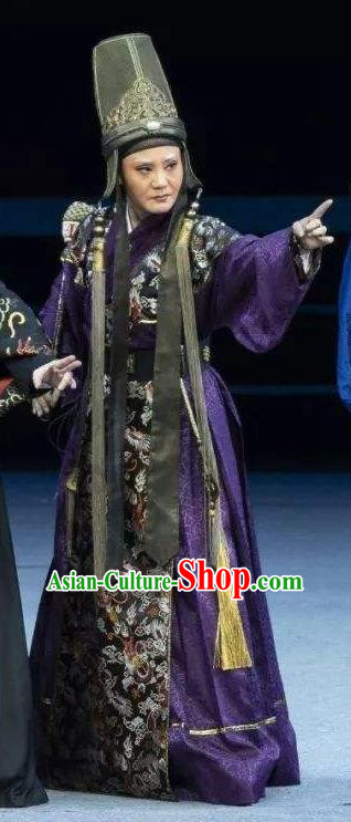 Wang Yangming Chinese Yue Opera Eunuch Elderly Male Costumes and Headwear Shaoxing Opera Laosheng Garment Apparels