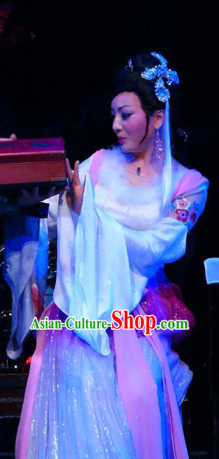 Chinese Shaoxing Opera Fox Fairy Garment Apparels Costumes and Headpieces Painted Skin Hua Pi Yue Hua Tan Xiao Xue Dress