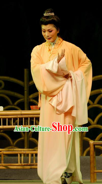 Chinese Shaoxing Opera Queen Chong Xiu Dress Costumes Apparels and Headdress Empress Remarry Yue Opera Hua Tan Actress Garment