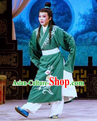 Hua Zhong Jun Zi Chinese Yue Opera Scholar Chen Kui Apparels and Headwear Shaoxing Opera Xiaosheng Garment Young Man Costumes